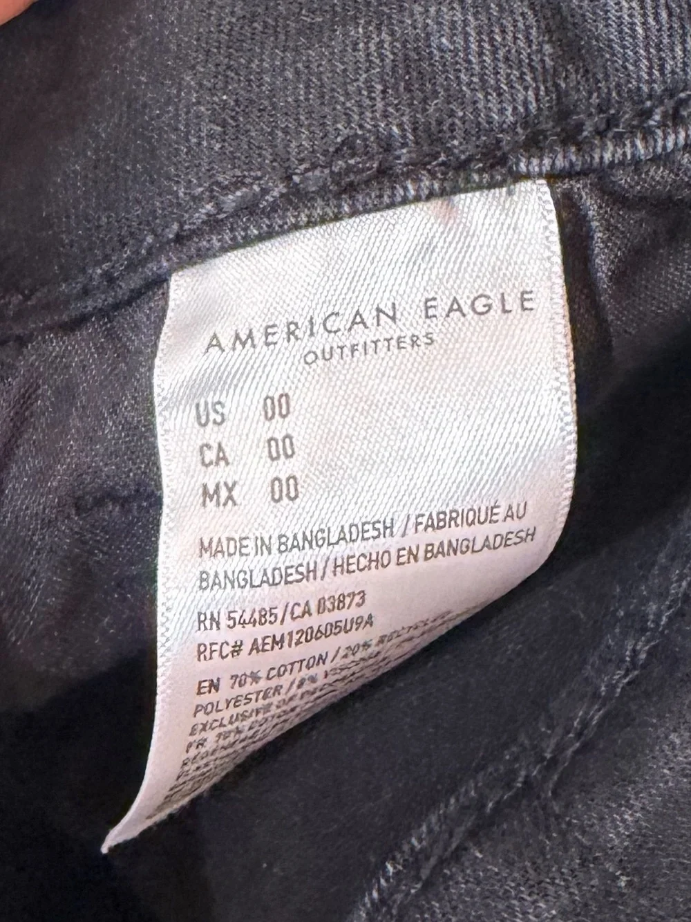 American Eagle Outfitters Black Distressed Cutoff Jean Short “High-Rise Shortie”